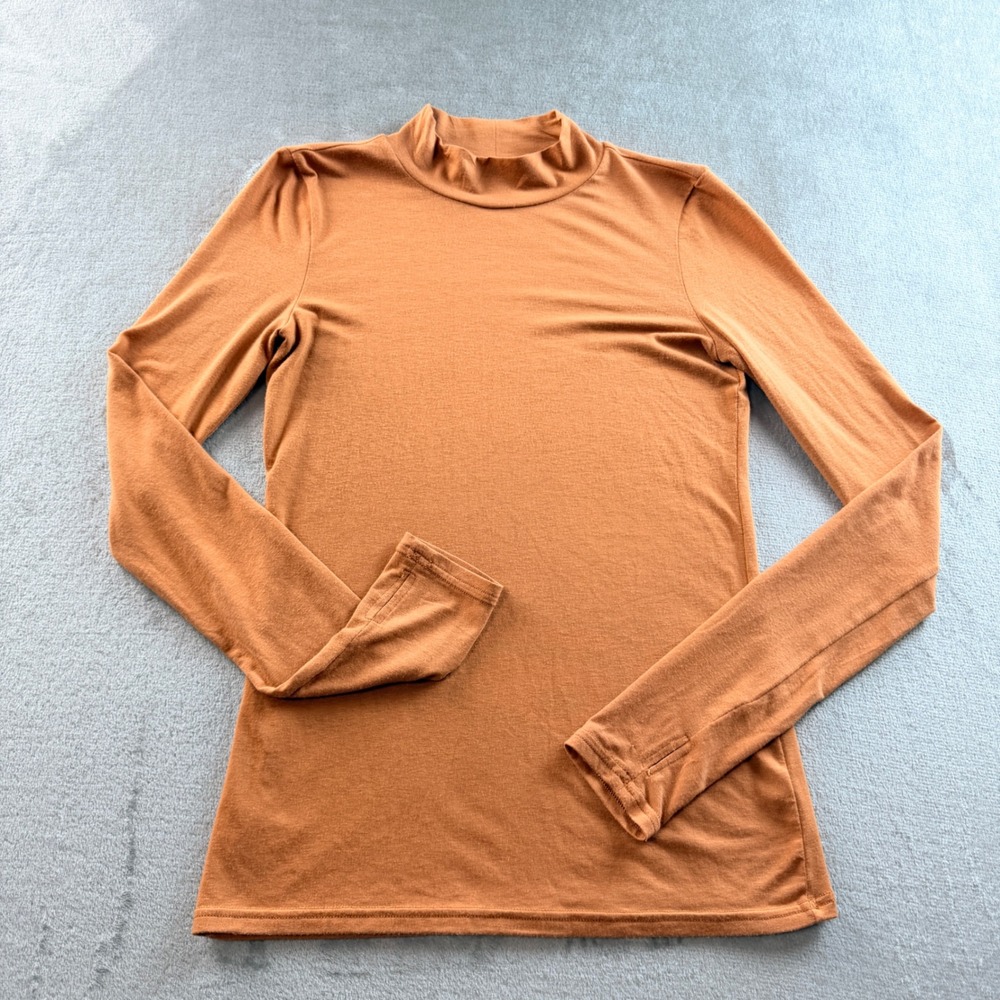 OFFLINE by Aerie Women's S Chillside Collection Small Mock Neck Top Rust Orange